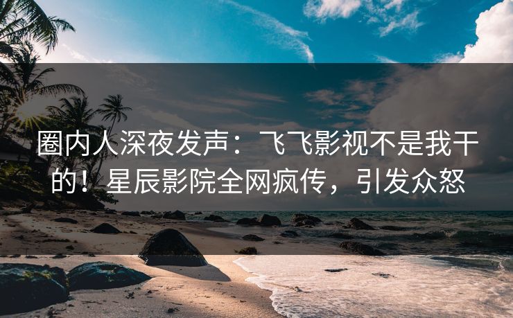 圈内人深夜发声：飞飞影视不是我干的！星辰影院全网疯传，引发众怒